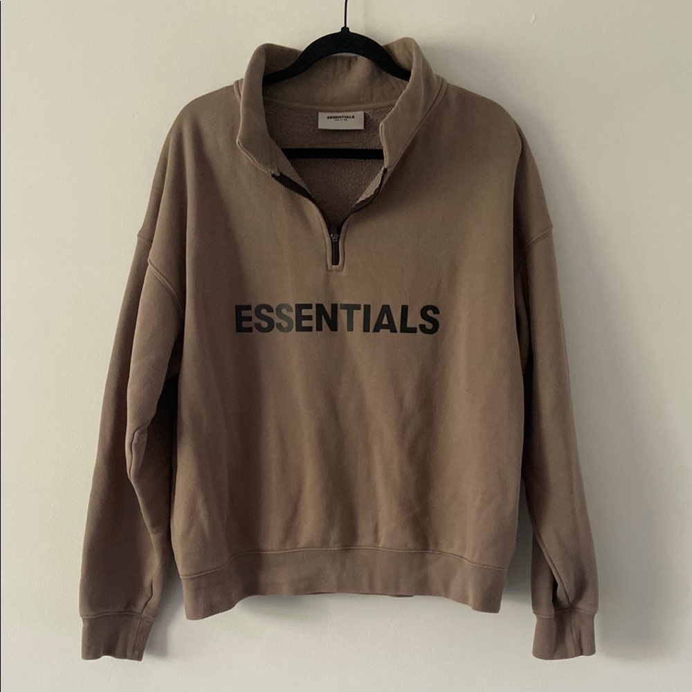Essentials Men's Brown Quarter Zip